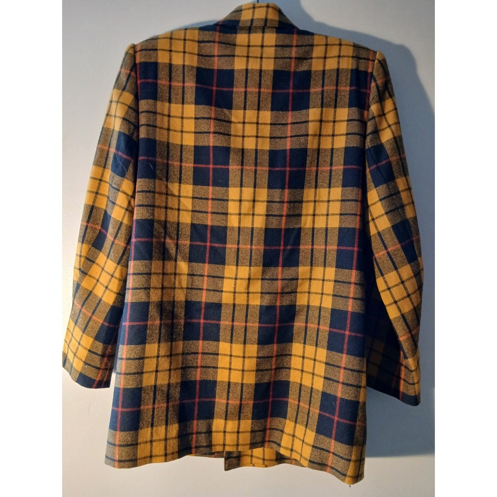 Collectible Gold by Giorgio Sant Angelo Plaid Double Breasted Wool Blazer size 6 - Picture 5 of 7